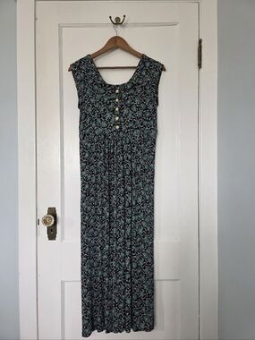 Vintage Pudding Shop by April Cornell Midi-Dress – Size 2 – Black, Green, White